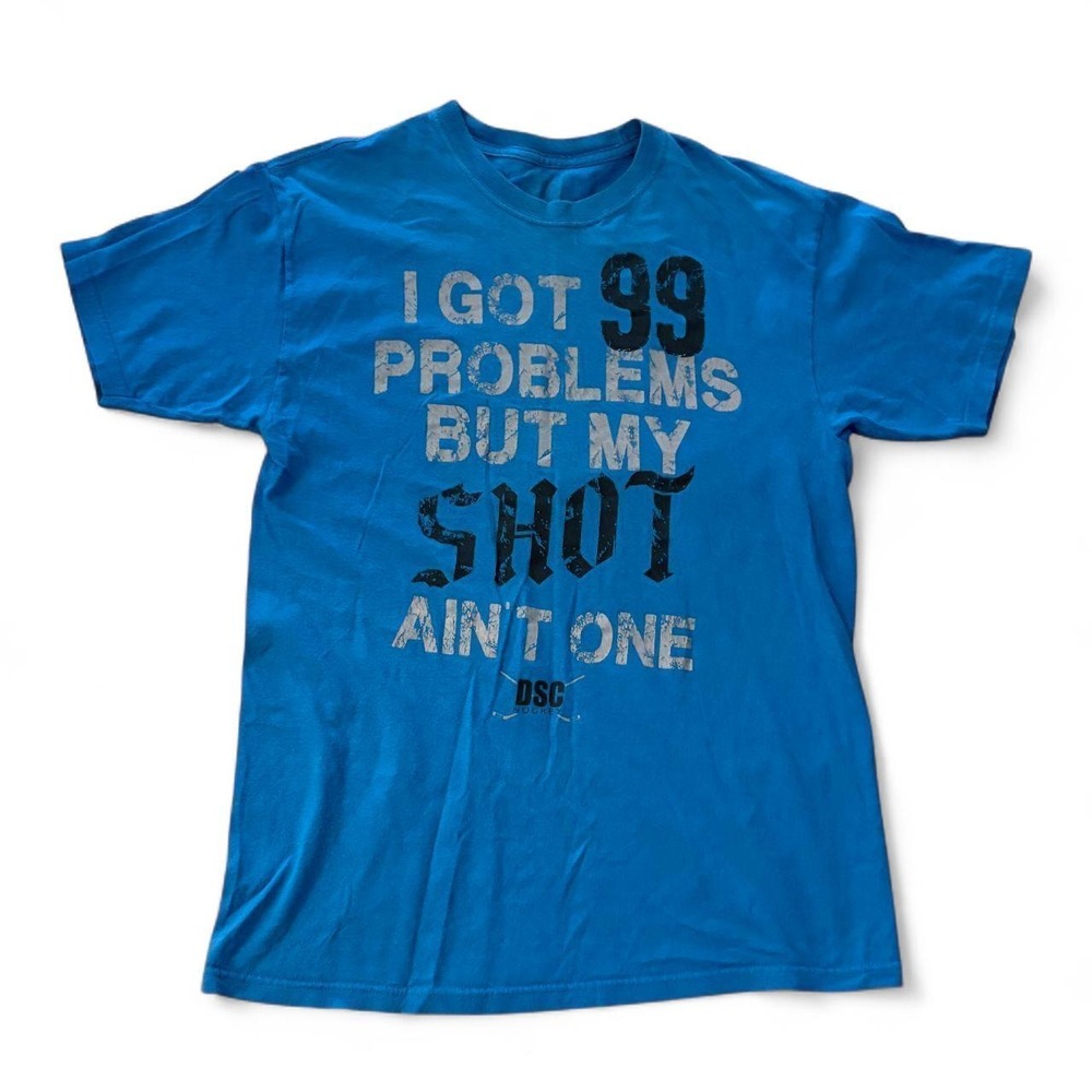 DSC Hockey Mens Blue 99 Problems Graphic T-Shirt Shot Aint One Size Medium
